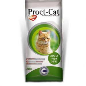 Comida seca para gatos Proct Cat Adult Fish disponible en versión de 4Kg y 20Kg.